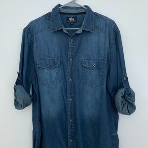 Denim Look Button Up